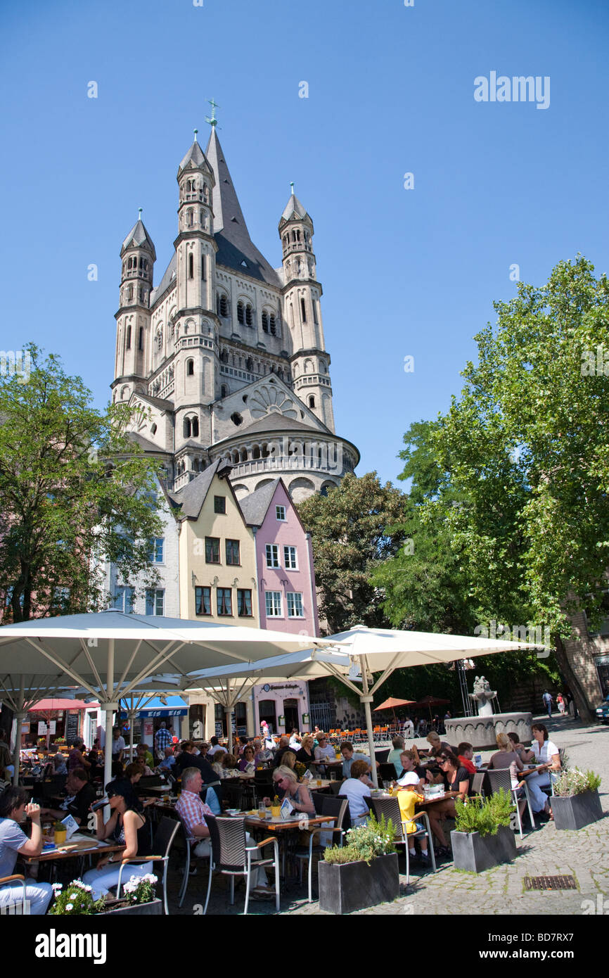 Gross St Martin Church Rheingarten Altstadt Historic Old Town Cologne