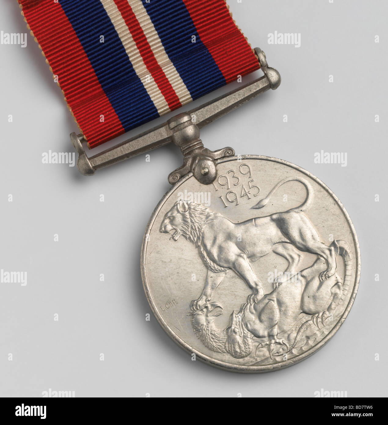The reverse of a British and Commonwealth service medal from the second world war Stock Photo