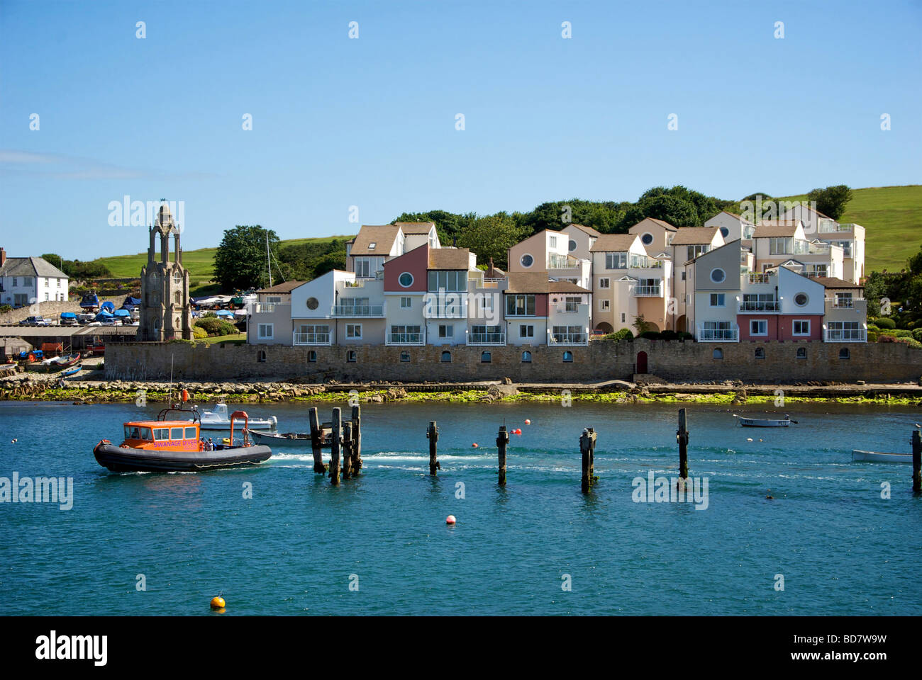 Swanage Peninsula Dorset UK Sea Holiday Resort Fishing Boat Stock Photo