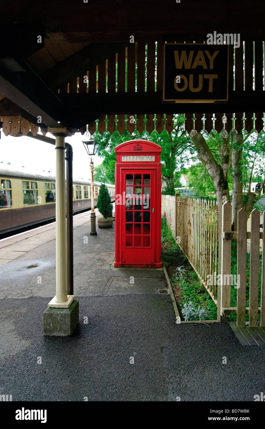 Country railway station at Cranmore, Somerset, England. Stock Photo