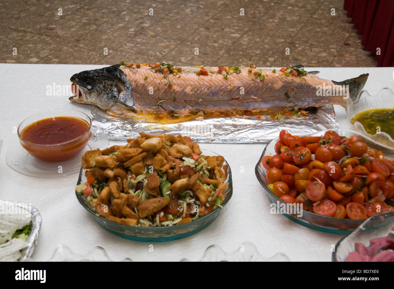 The traditional Dairy meal of Shavuot or Shavuos Stock Photo Alamy