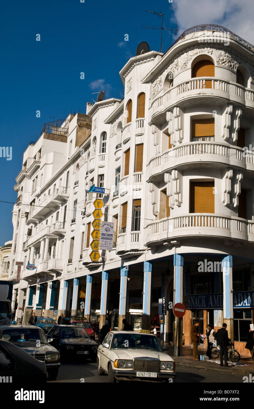 Beautiful white buildings in Casablanca Morocco s financial center
