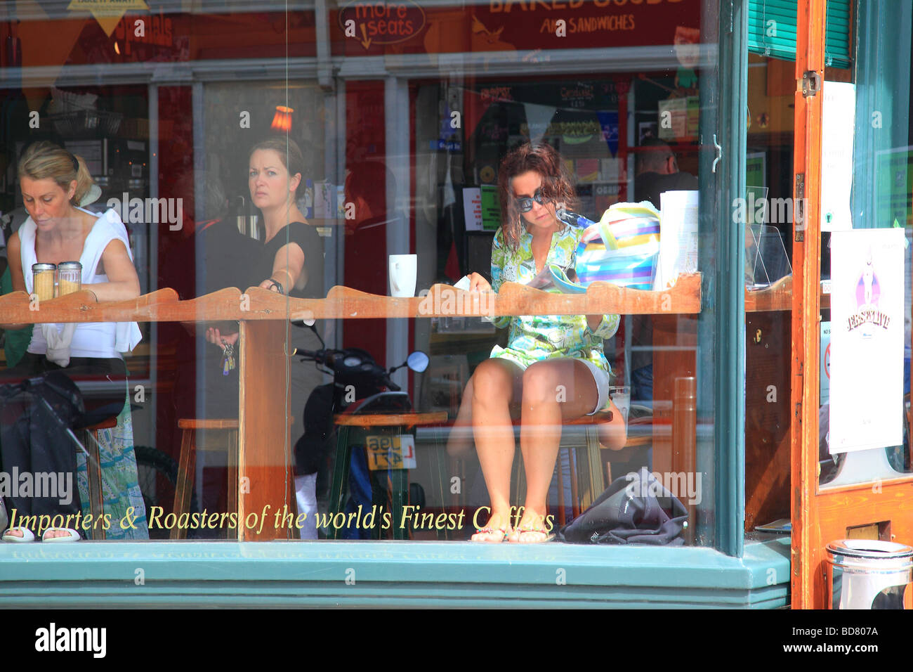 Women sitting in the cafe St. Helier Jersey Channel Islands Stock Photo