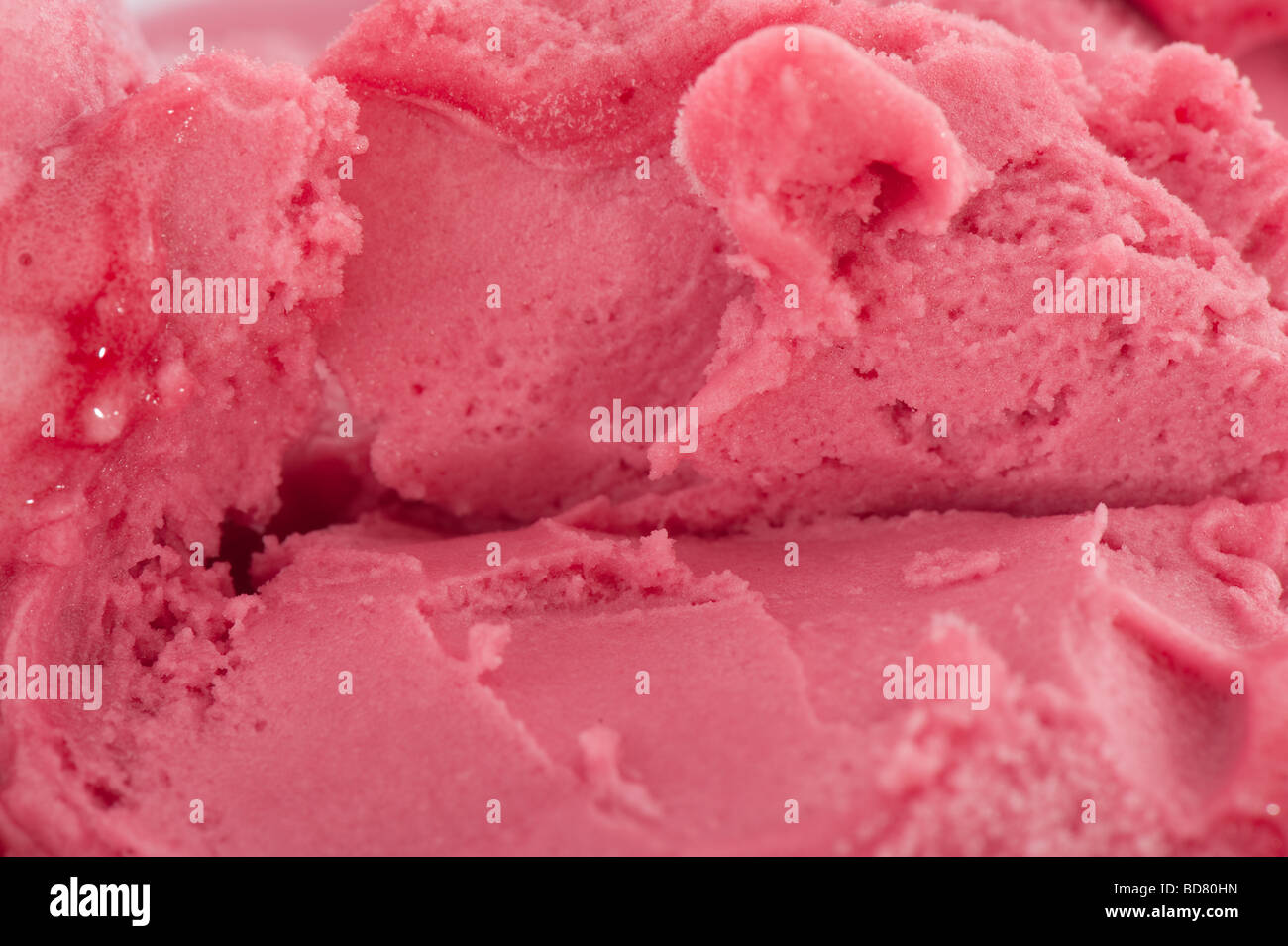 frozen cold strawberry ice cream in close up Stock Photo Alamy