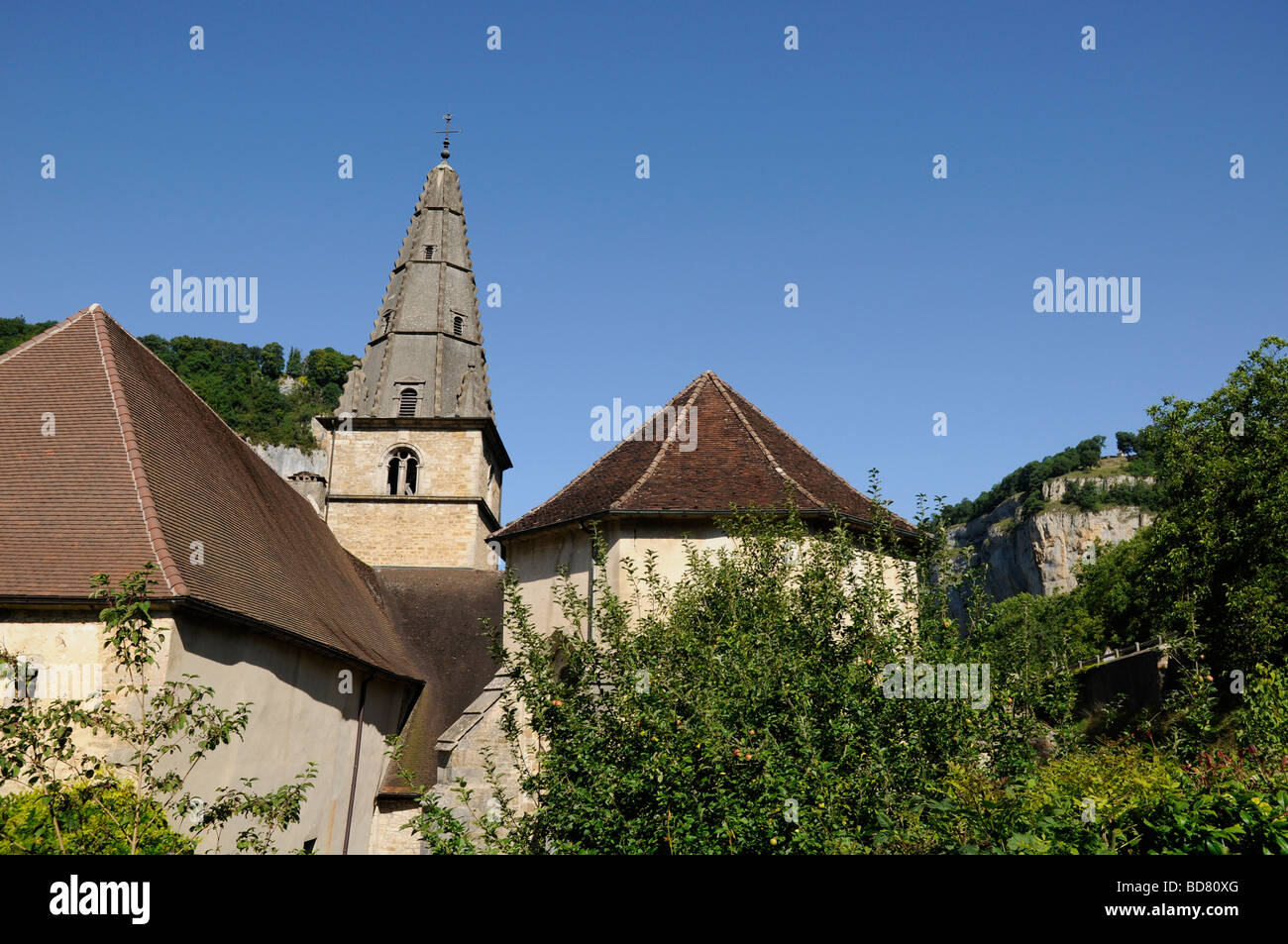 Baume Abbey, Baume les Messieurs, Jura, France. Stock Photo