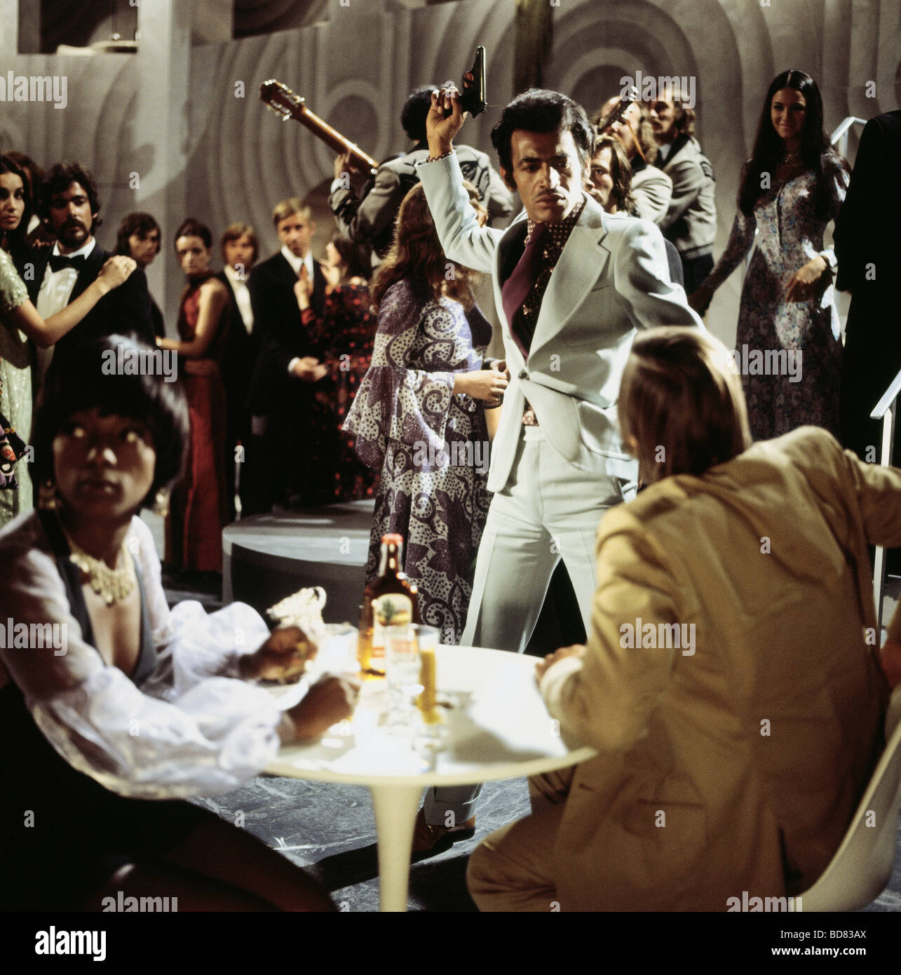 movie, 'Der Zeuge', DEU 1971, director: Reinhard Mieke, scene with: Ann Helstone, Derval de Faria, Rolf Boysen, Third-Party-Permissions-Neccessary Stock Photo