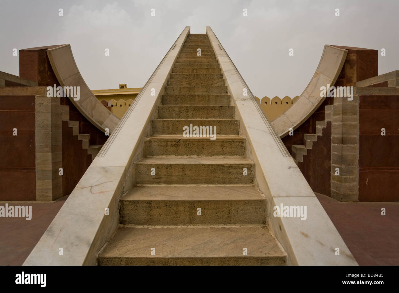Strange instruments as large as buildings in the Jantar Mantar observatory in Jaipur Stock Photo