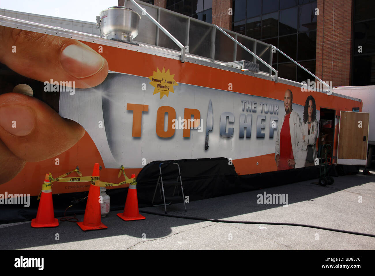 Bravo Top Chef Tour Van parked at the White Plains, New York, Farmers Market Stock Photo Alamy