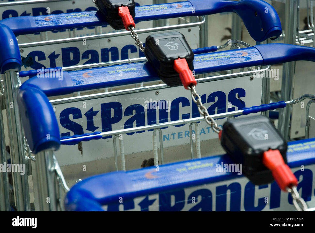 Baggage trolleys at St Pancras International, Eurostar terminal station