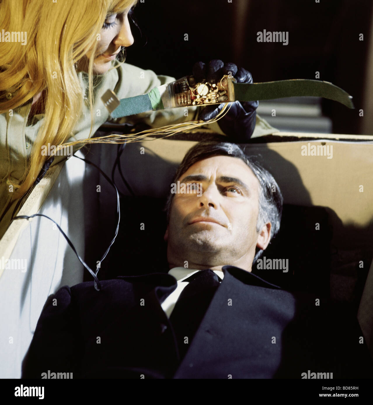 TV series, 'Alpha Alpha', DEU 1972, director: Wolfgang F. Henschel, scene with: Karl Michael Vogler, Lilith Ungerer, Third-Party-Permissions-Neccessary Stock Photo