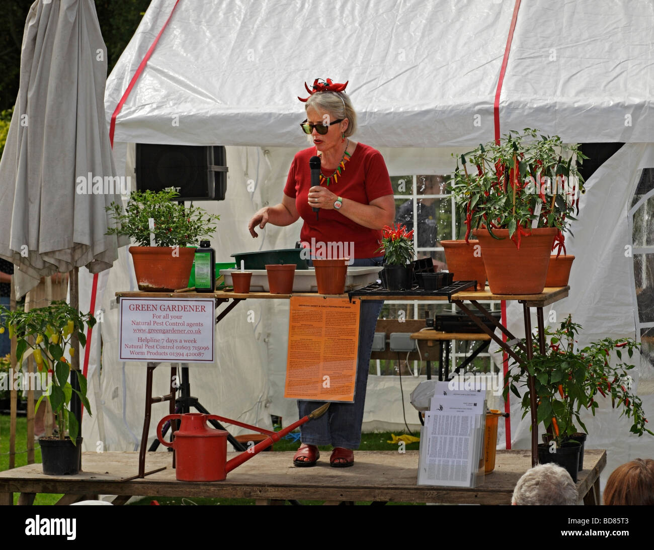 Gardening demonstration. West Dean Gardens, West Sussex, England, UK. Stock Photo