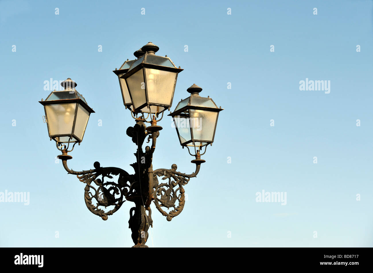 Taormina Sicily Street Light Stock Photo