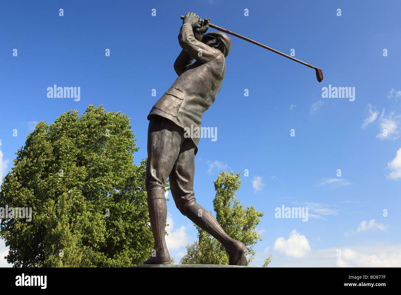 Harry Vardon Statue Royal Jersey Golf Club in Grouville, Jersey Channel Islands Stock Photo
