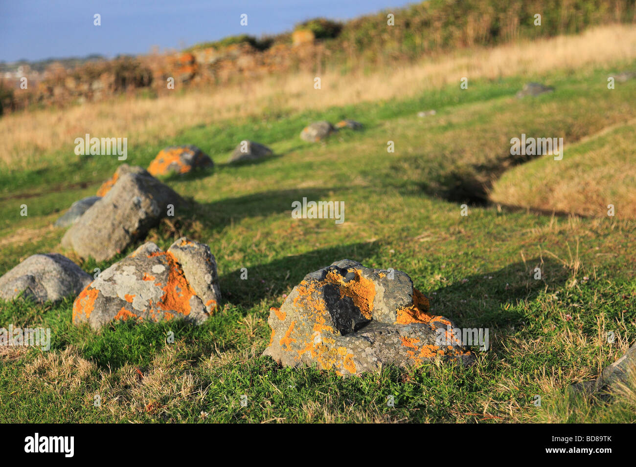 Tables des Pions Neolithical Fairy Ring Pezeries Point Guernsey Channel Islands Stock Photo