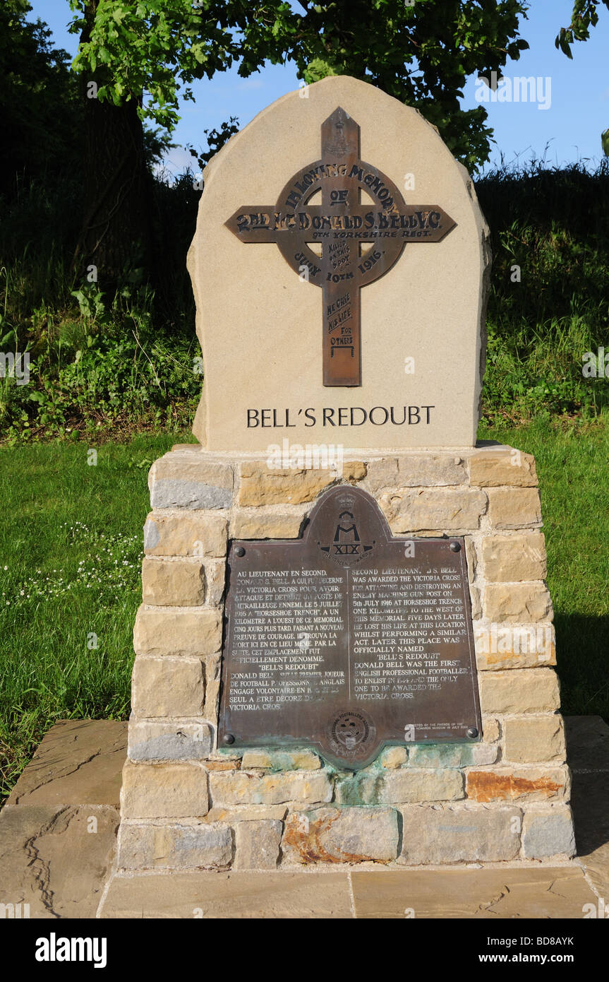 Bells redoubt, memorial to Donald Bell VC Stock Photo