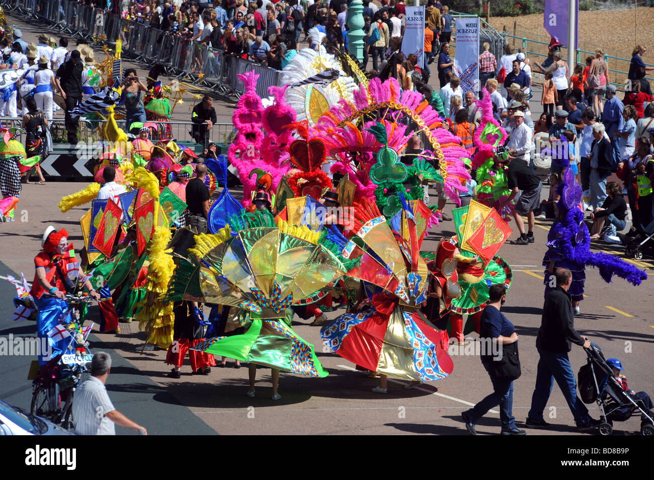 Colourful costumes on display during brighton carnival 2009 Stock Photo