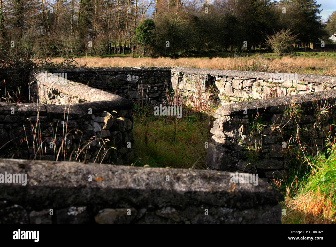 Stone Walls Ireland Stock Photo