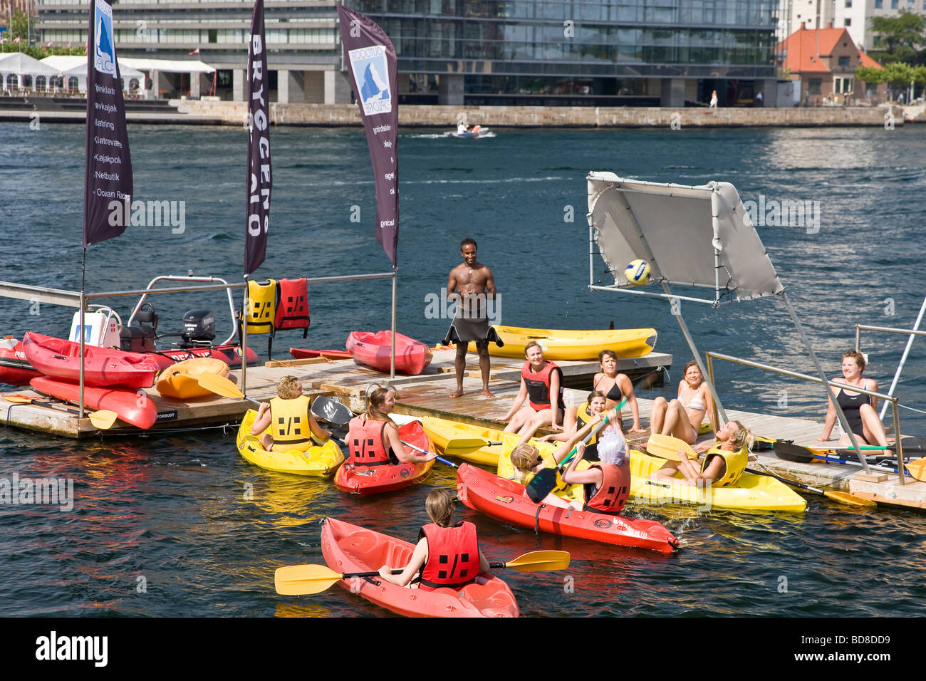 Kayak polo in the harbour of Copenhagen Stock Photo Alamy