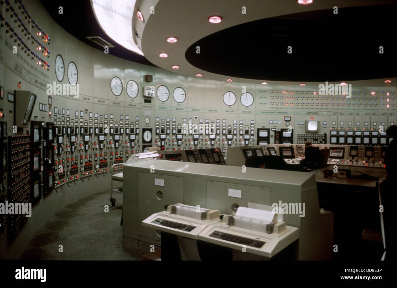 Control room at Hinkley Point A,  nuclear power station somerset england circa 1980 Stock Photo