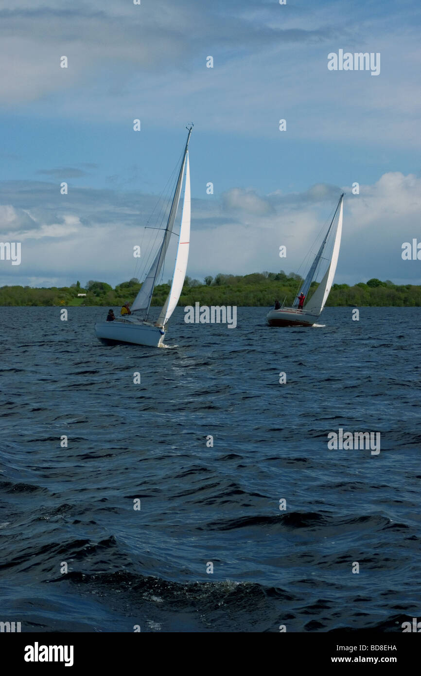 Sailing Boats on Lough Ree, River Shannon, Ireland Stock Photo