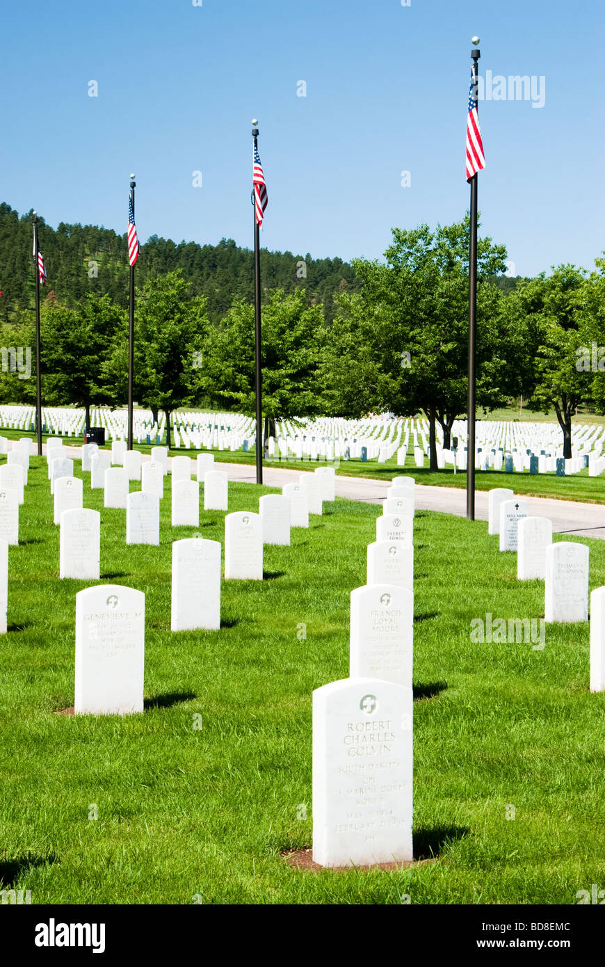 view of the Black Hills National Cemetery near Sturgis South Dakota