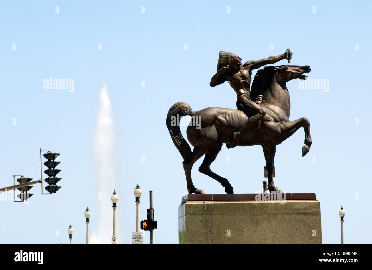 Native American Statue On Horse High Resolution Stock Photography and ...