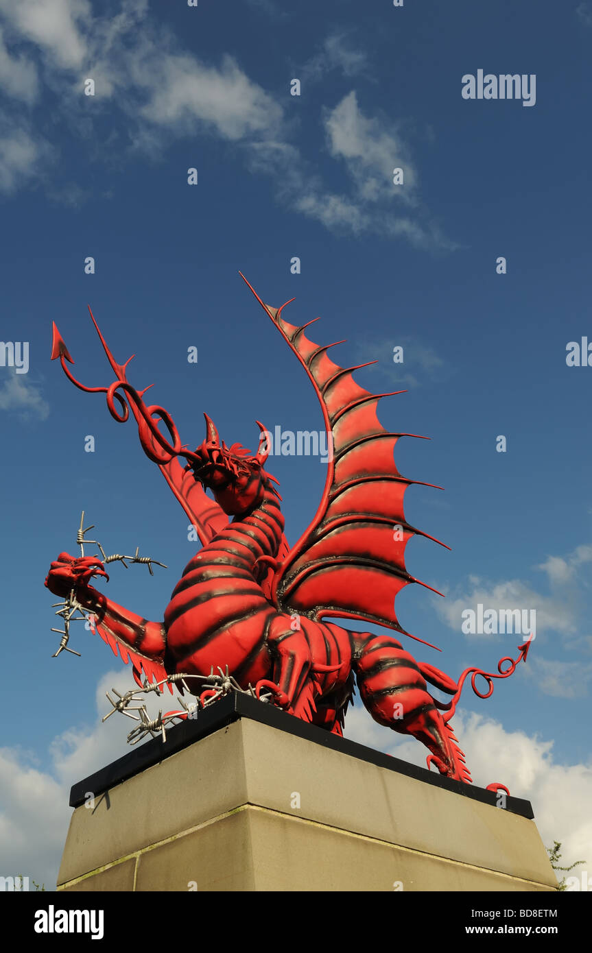 The Welsh memorial dragon at Mametz Wood on the Somme Stock Photo