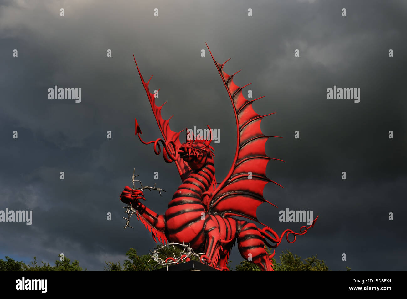 The Welsh memorial dragon at Mametz Wood on the Somme Stock Photo