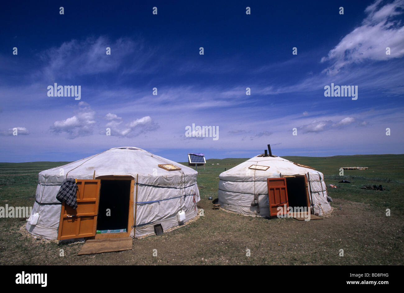 Traditional Gers, Mongolia Stock Photo