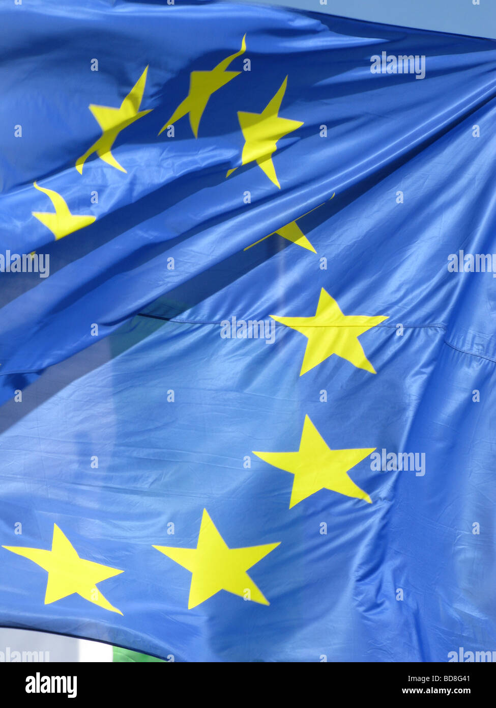 european union flag flying in the wind Stock Photo - Alamy