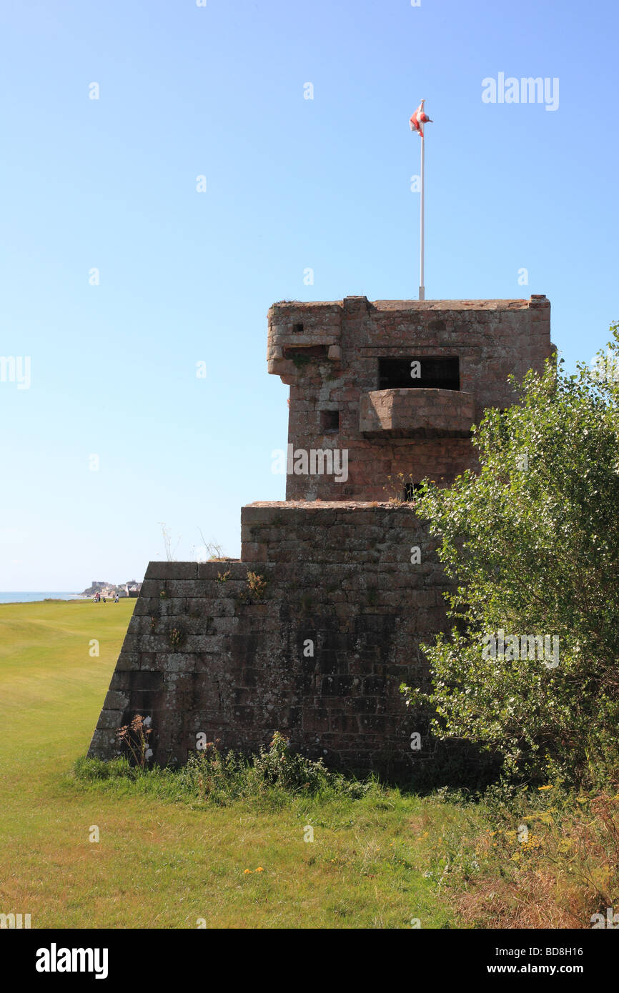 Fort Conwy in the Royal Jersey Golf Club in Grouville, Jersey Channel Islands Stock Photo