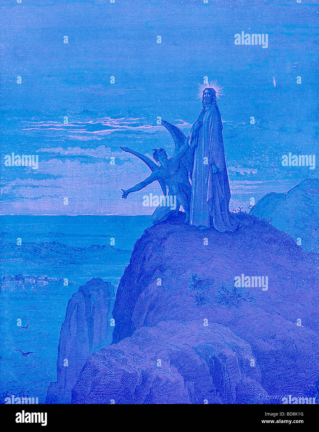 Bible Jesus Satan Mountain High Resolution Stock Photography and Images