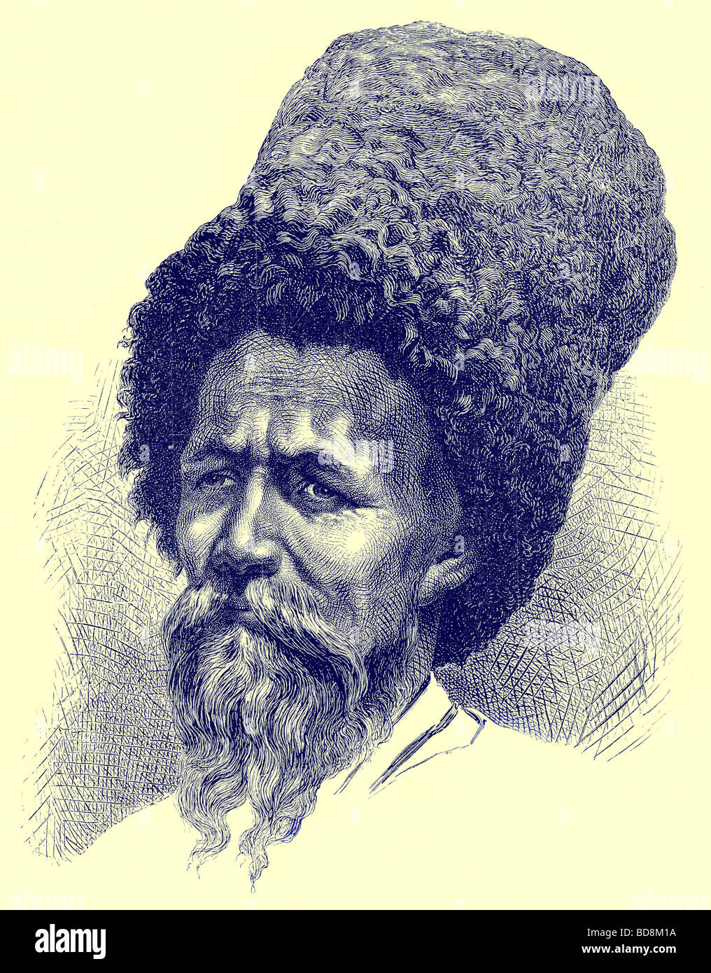 A Cossack of the Volga Illustration from Russian Pictures by Thomas Michell Religious Tract Society 1889 Stock Photo
