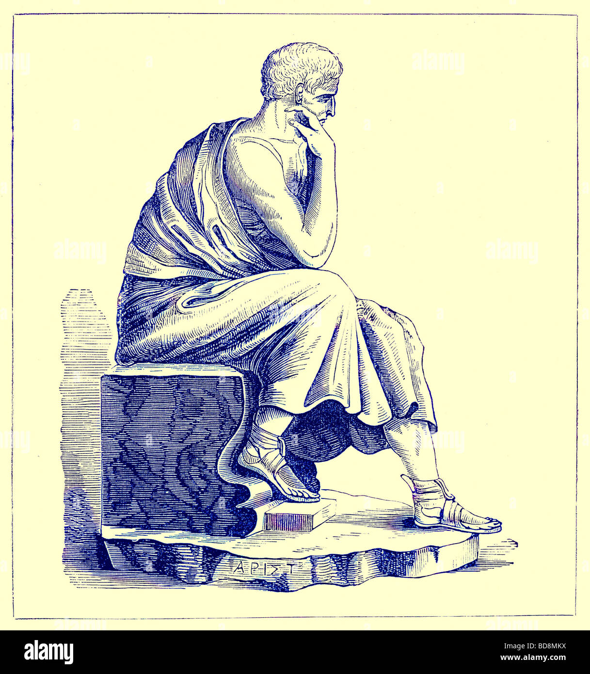 Aristotle Illustration from The Illustrated History of the World Ward Lock c 1880 Stock Photo
