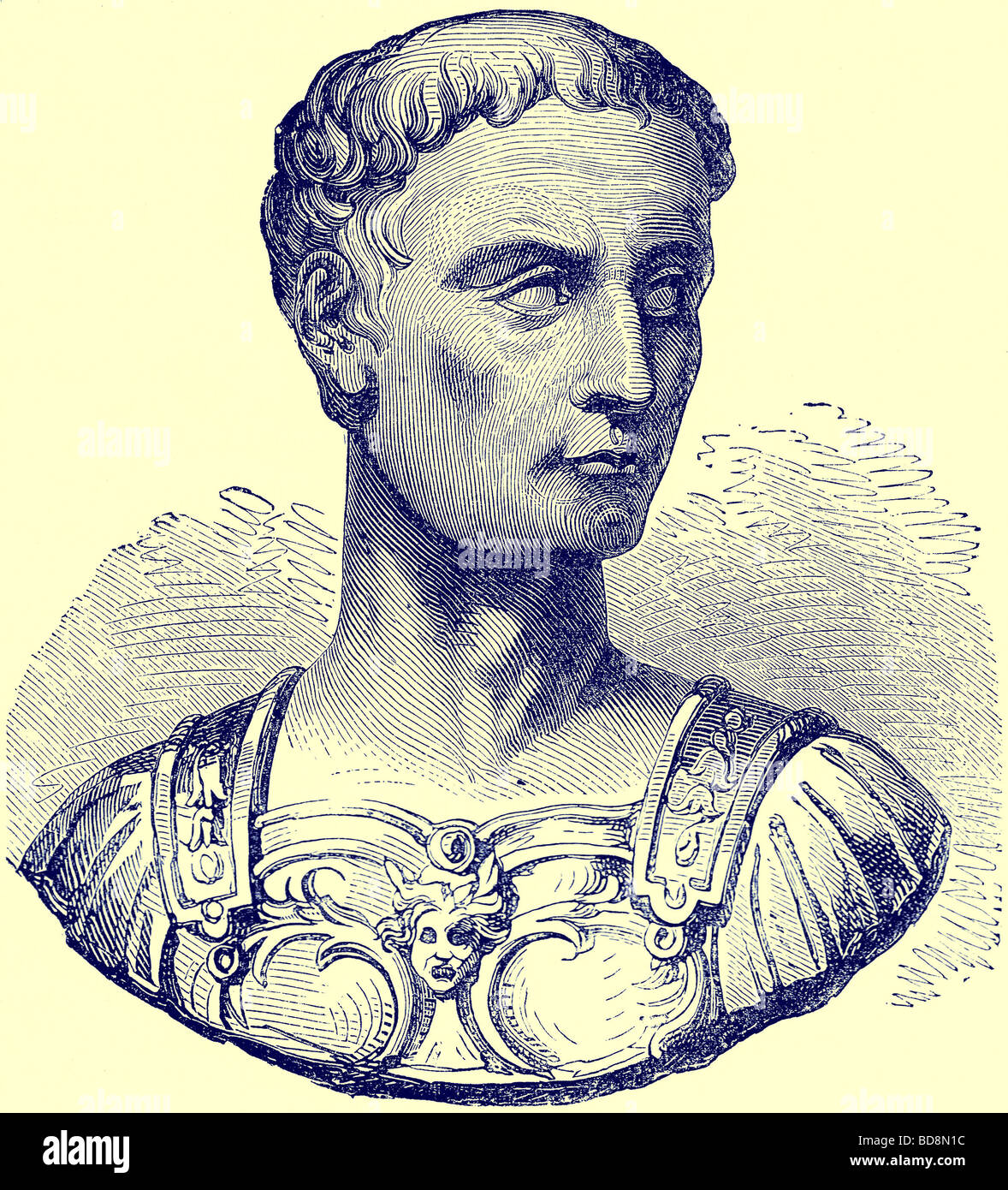 Caius Julius Caesar Illustration from The Illustrated History of the World Ward Lock c 1880 Stock Photo