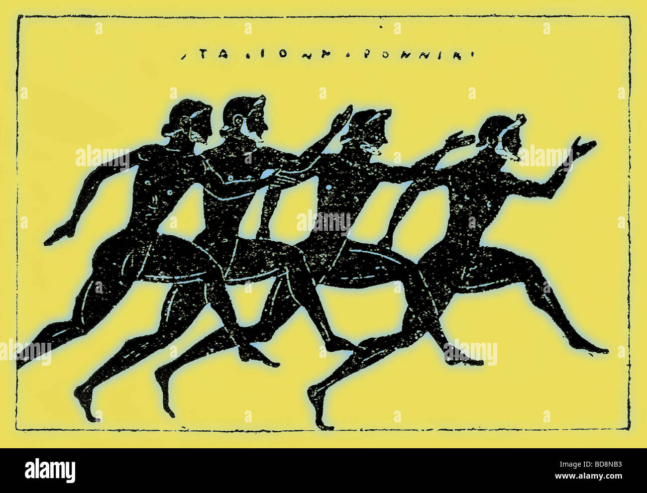 Race Illustration from History of Greece by Victor Duruy Boston 1890 Stock Photo