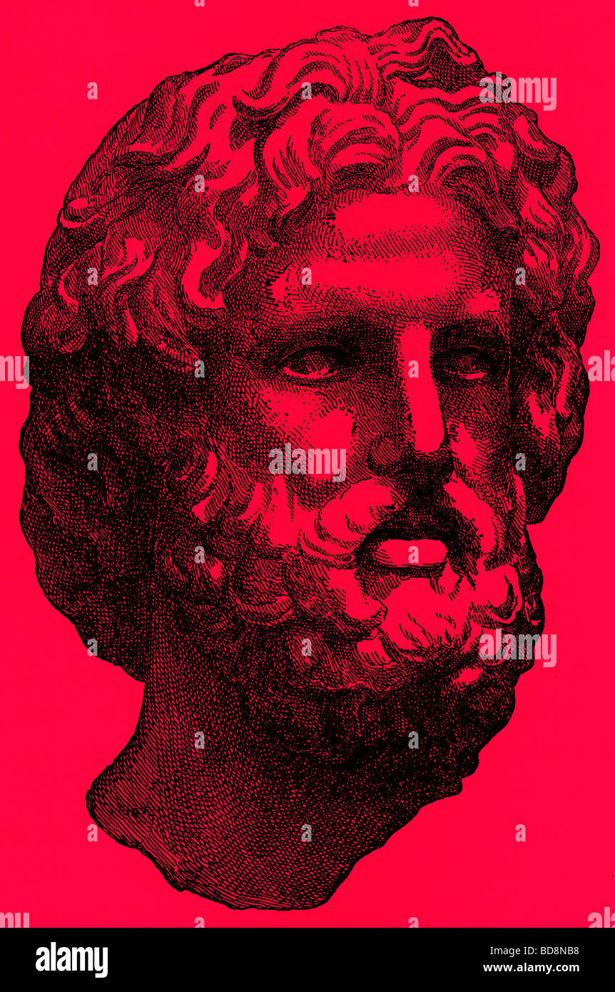Head of Zeus Illustration from History of Greece by Victor Duruy Boston 1890 Stock Photo