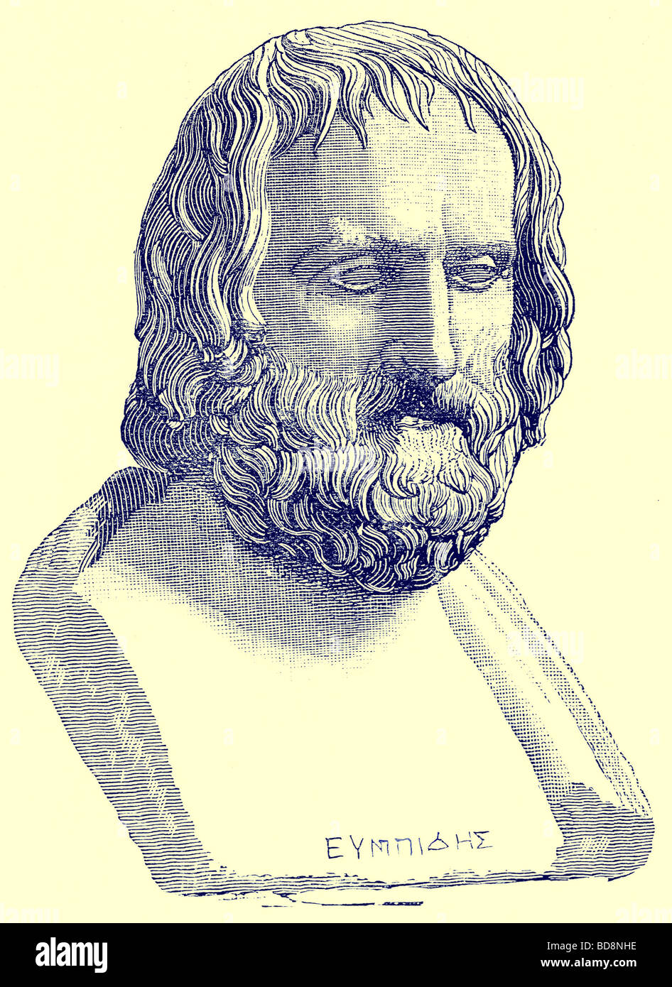 Euripides Illustration from History of Rome by Victor Duruy Kegan Paul Trench Co 1884 Stock Photo