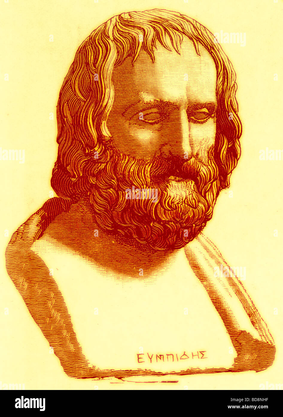 Euripides Illustration from History of Rome by Victor Duruy Kegan Paul Trench Co 1884 Stock Photo