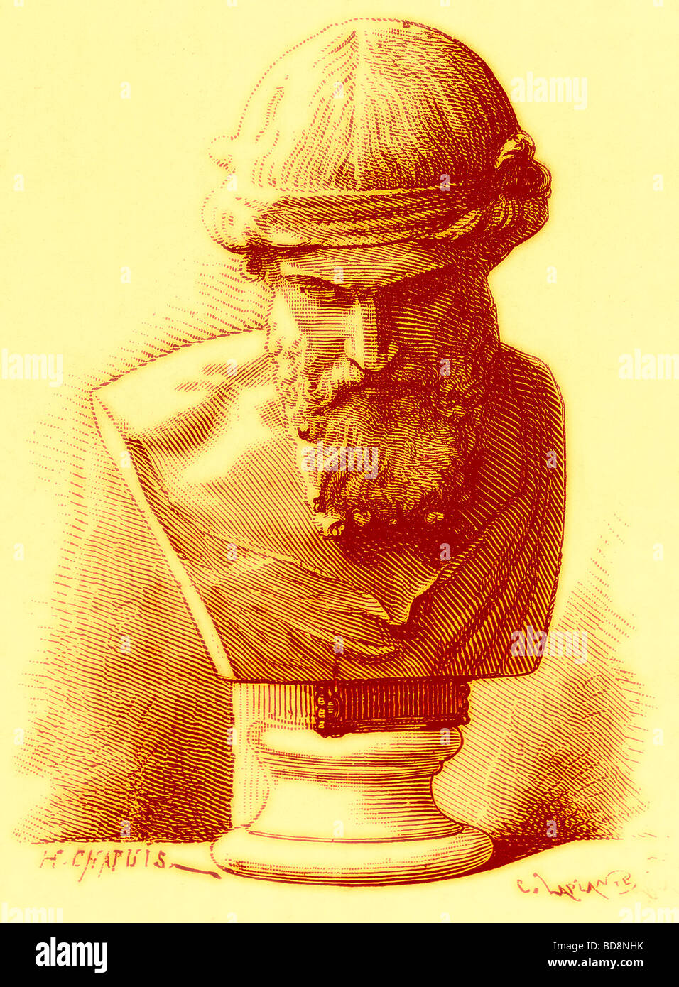 Plato Illustration from History of Rome by Victor Duruy Kegan Paul Trench Co 1884 Stock Photo