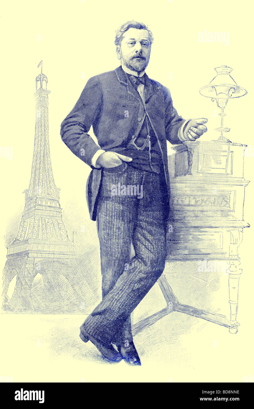 Gustave Eiffel Illustration from The Picture Magazine George Newnes 1893 Stock Photo