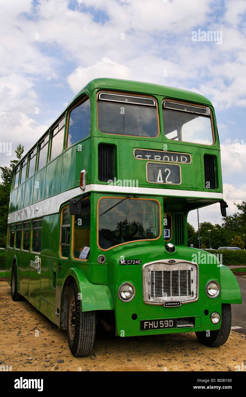Green Bristol Lodekka vintage bus Stock Photo