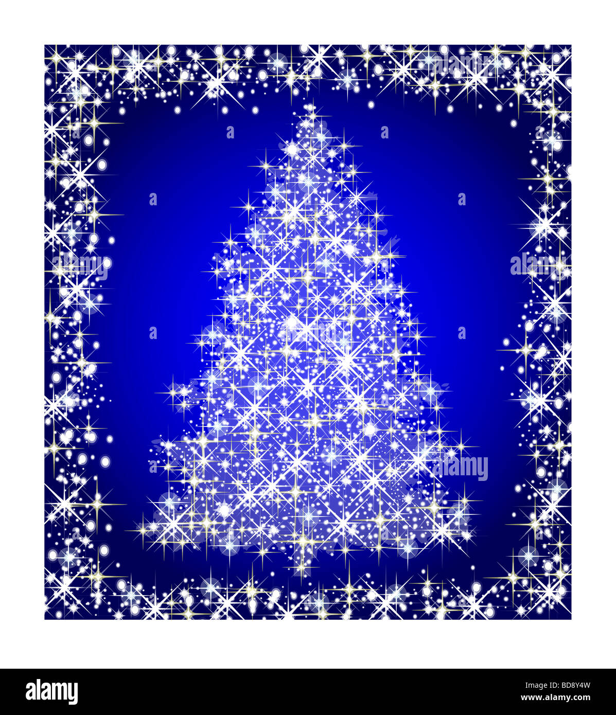 illustration of a christmas star tree on blue background Stock Photo ...