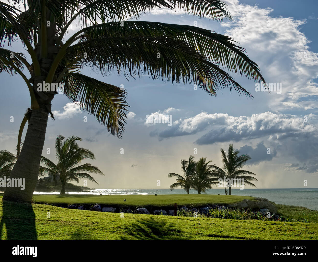 Tropical storm clouds build, bringing rain to Montego Bay Stock Photo