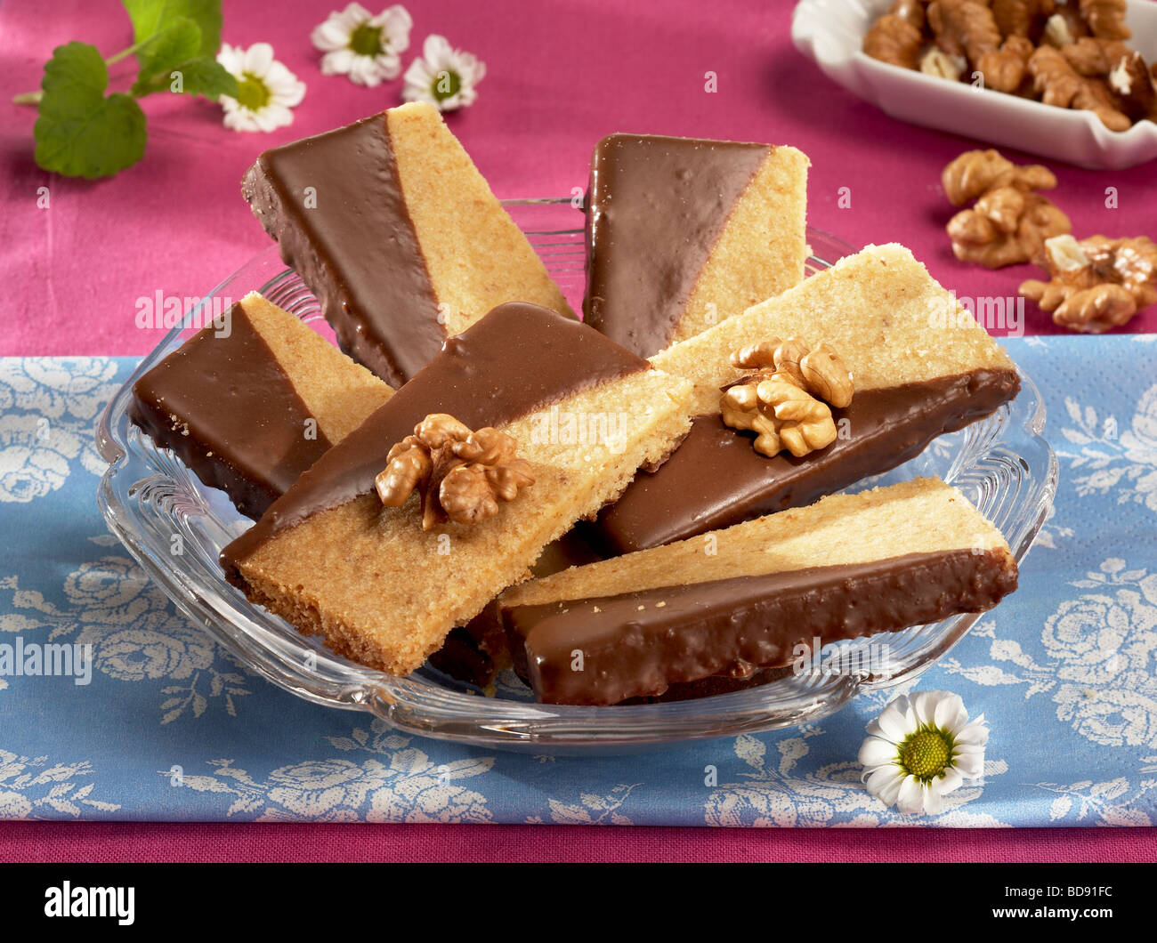 Chocolate Nut Biscuits Stock Photo Alamy