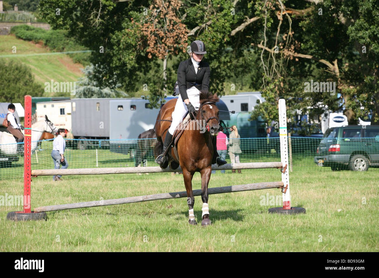 Show jumping display at the Ellingham show Stock Photo - Alamy