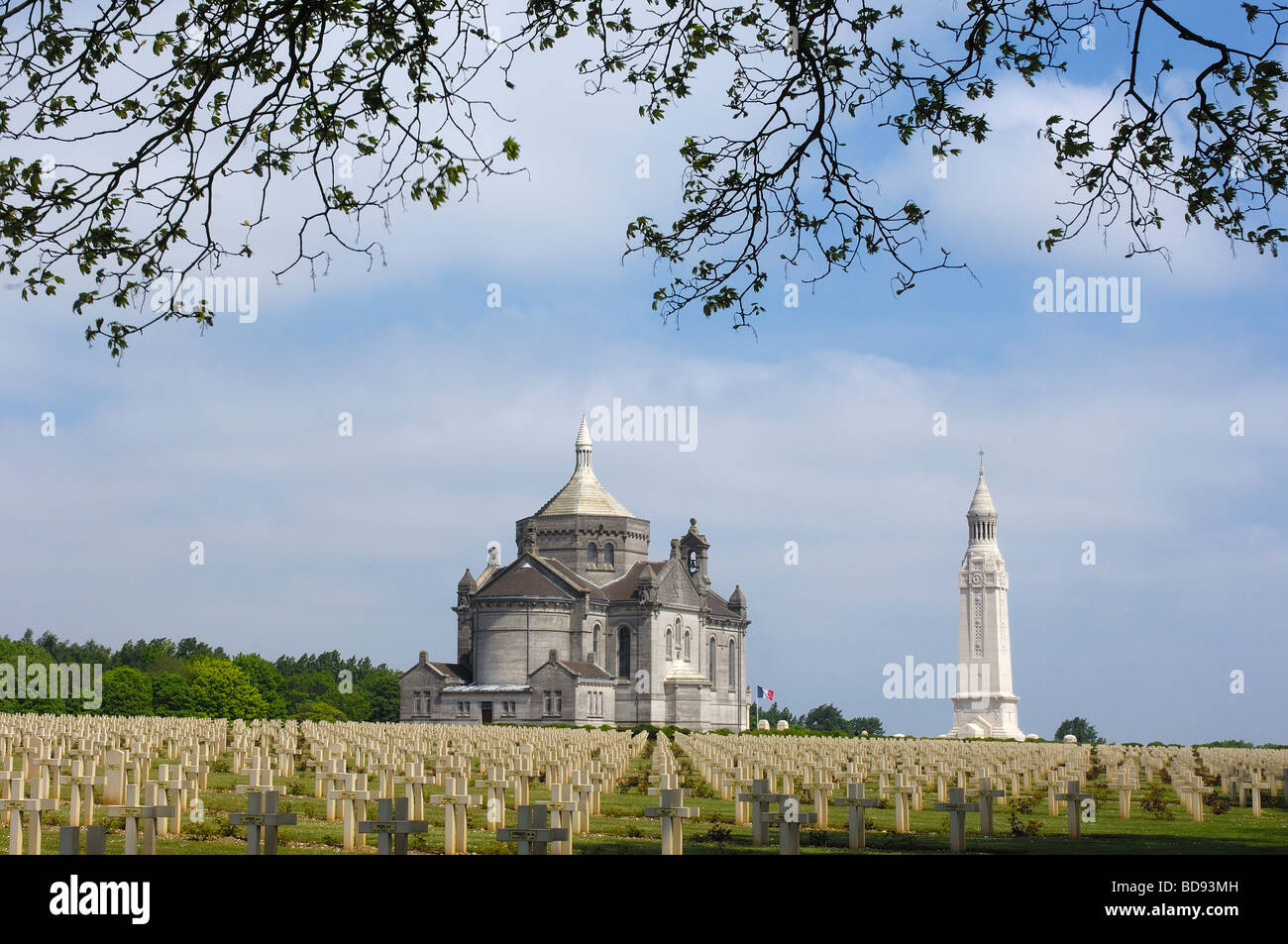 First World War Cemetery and Memorial at Notre Dame de Lorette Pas de Calais Somme valley France