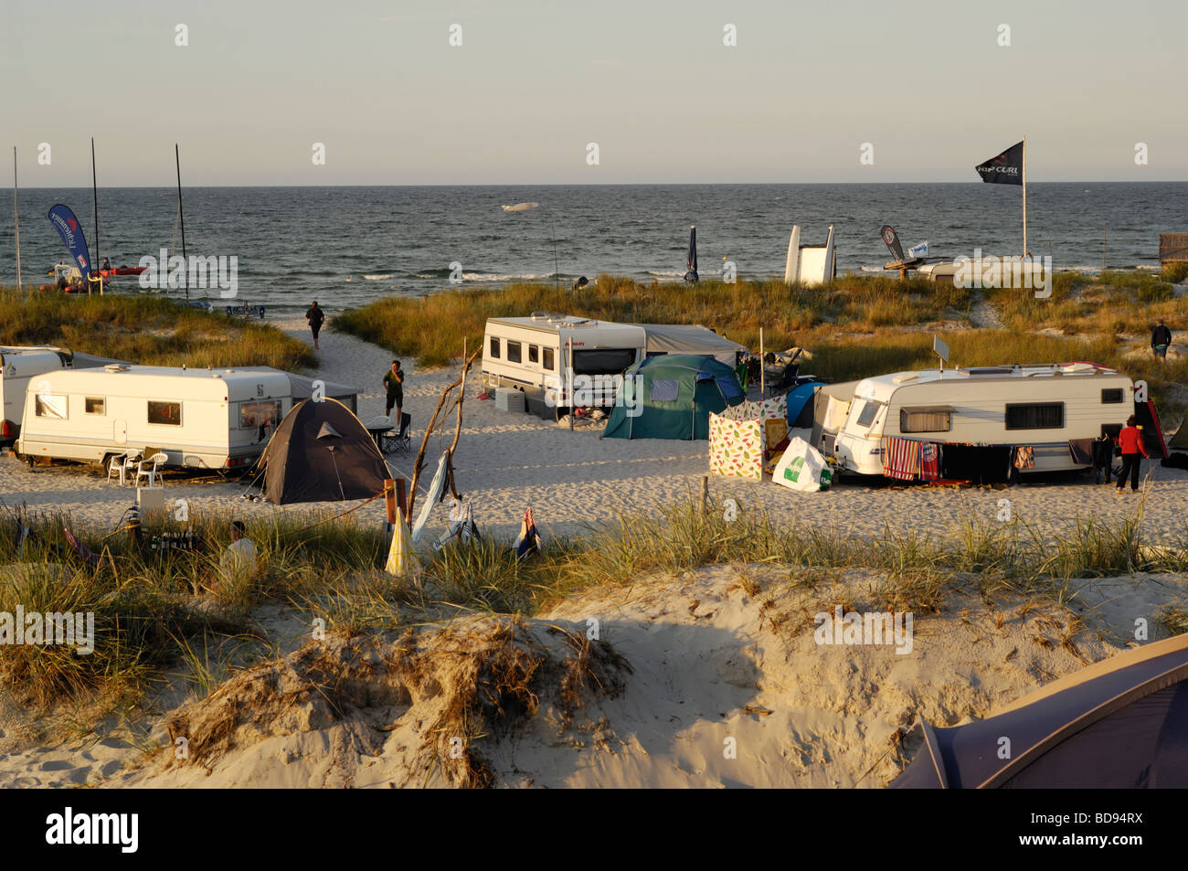 Camping ground on the beach in Prerow - Baltic Sea Stock Photo - Alamy
