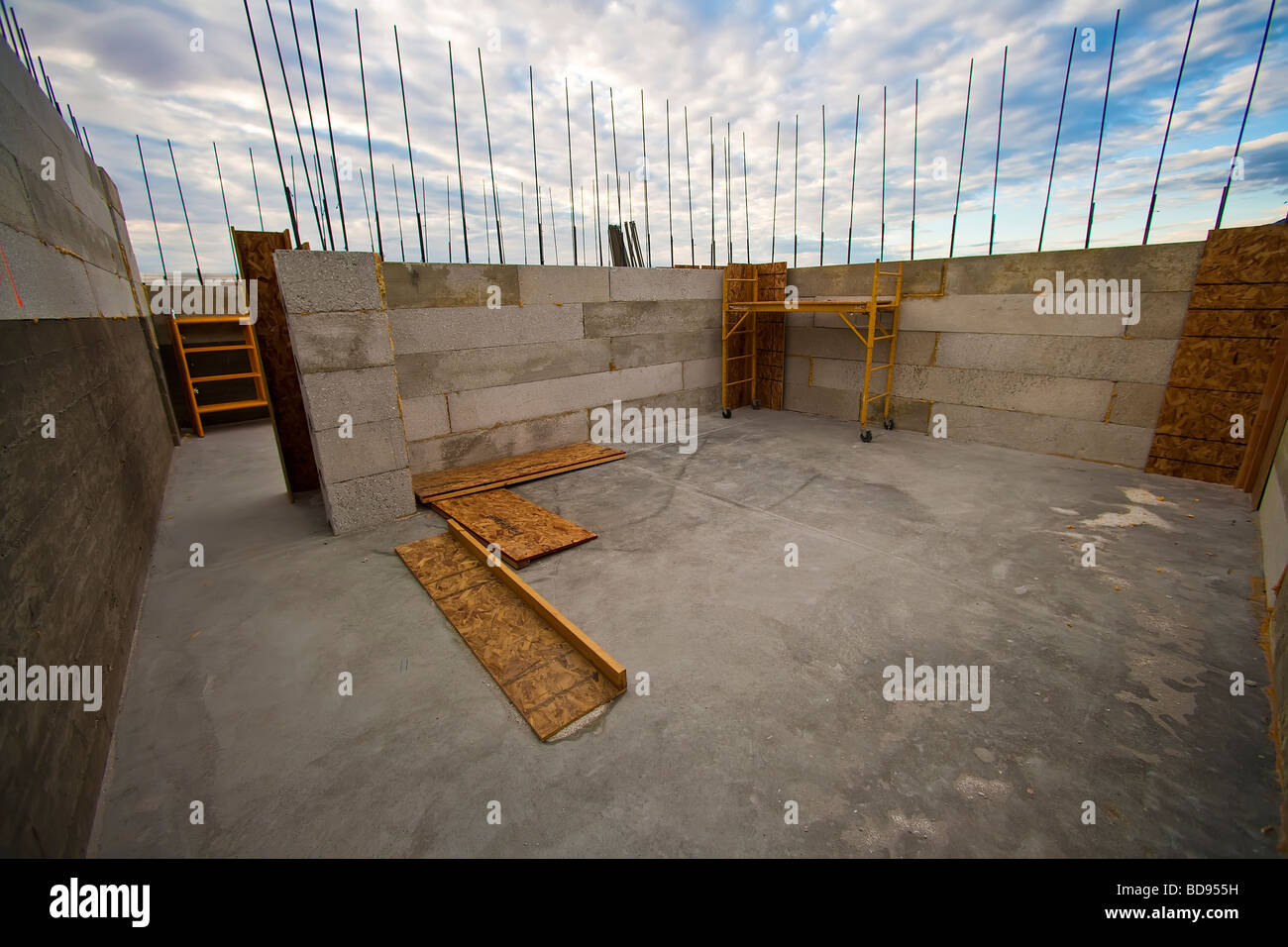 Recycled styrofoam and light wight concrete make up these building 