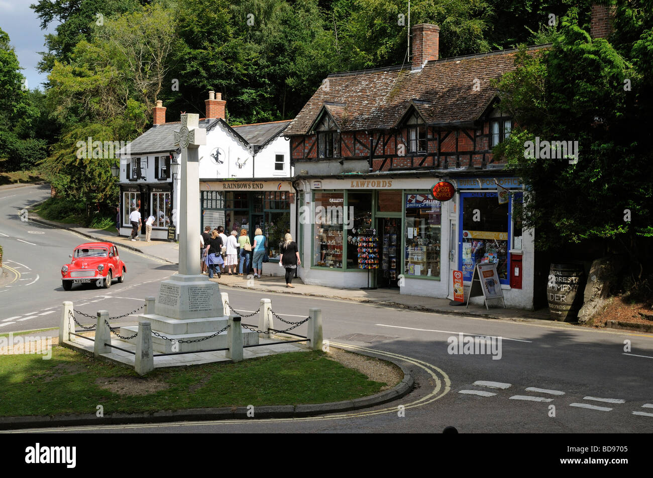 Burley village centre tourist shopping centre in The New Forest